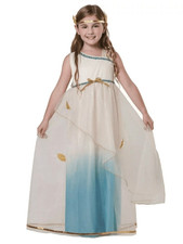 Girls M 8-10 Greek Goddess Halloween Dress-up Costume