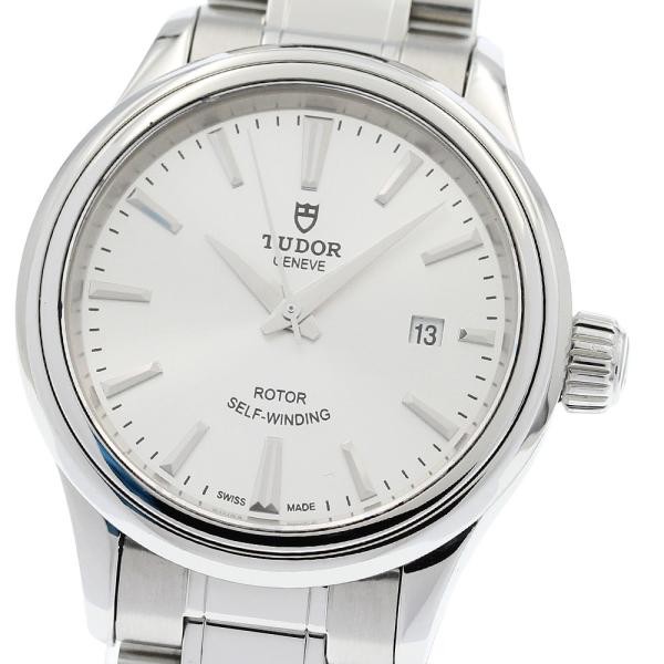 TUDOR STYLE 12100 28mm SS Automatic Silver Dial Date Watch #C551 image 6