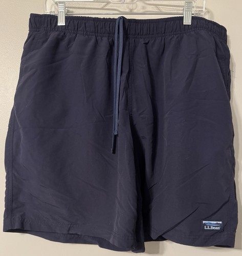 LL Bean Classic Supplex Sport Short Navy Blue Mens 7" Outdoor Hiking Nylon-XL