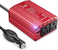 300W Car Inverter with USB C  A Ports - Ideal for Travel  Mobile Charging