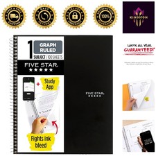 Elegant Spiral Notebook with Study App: 100 Graph Ruled Sheets, Water-Resistant