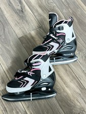 Nattork Ice Hockey Skates Kids Boys Girls Black White Large Youth 5Y-8Y
