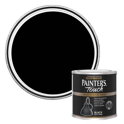 Rust-Oleum Painter's Touch Matt Black 250ml, 250 ml (1er Pack), 