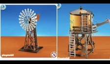 Playmobil Western Sets 6215 Water Tower & 6214 Wind Mill - Trains - New Sealed