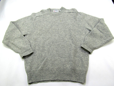 VTG Shetlander Crazy Horse Sweater Adult Large? Gray Shetland Wool Pullover
