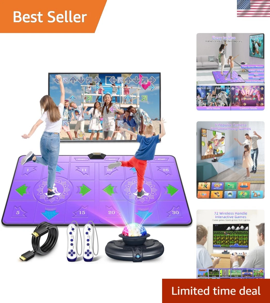 Dance Mat for Kids and Adults - Double User Wireless Dancing Mat, Exercise & ...