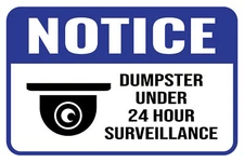 Classic Framed Plus Notice Dumpster Under 24 Hour Surveillance Sign