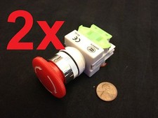 2 Pieces  660V 10A 40mm Red Sign Emergency Stop Switch Push Button Mushroom a5