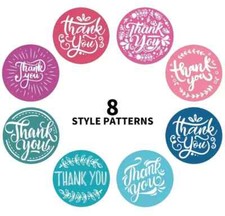100 THANK YOU 1" ASSORTED STICKERS LABELS SEALS FEEDBACK Small Business