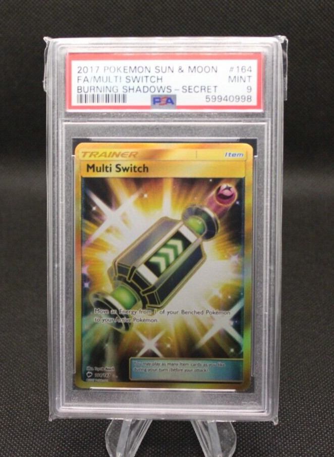 Pokemon Burning Shadows Multi Switch 164/147 Gold Rare Holo Foil Secret PSA 9