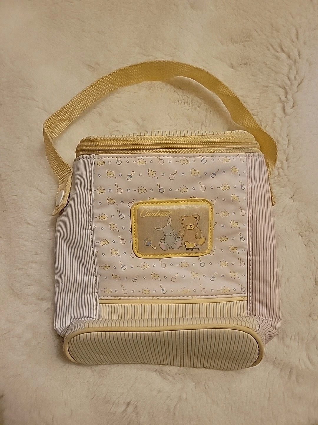 Rare HTF Vintage Carters Yellow Pastel Small Baby Bag Fast Shipping