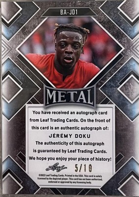 Jeremy Doku Autographed Tcg 5/10 | eBay