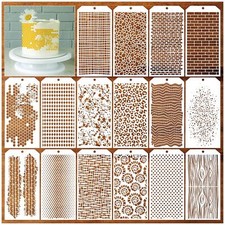 16 Pieces Stencils for Painting, Abstract Texture Stencils Crafts Reusable La...