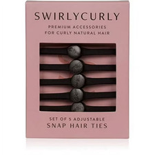 Snap Hair Ties for Thick, Natural, Curly Hair  Strong Ponytail Holder 3 Pack 