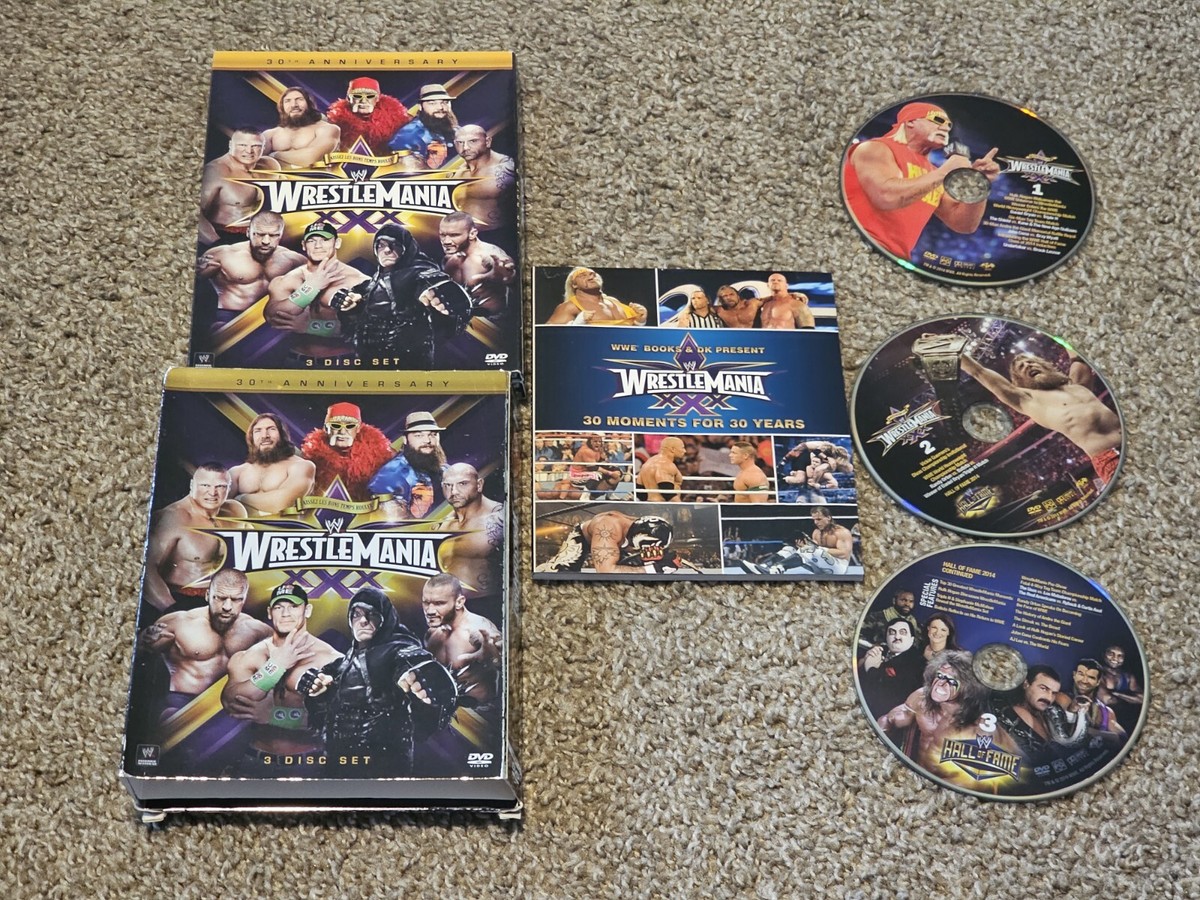 wwe WRESTLEMANIA XXX 30 3-DISC SET W/64 PAGE BOOK dvd wrestling