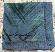 MAN HANKY ZIGZAG BLUE JAPANESE GEOMETRICS VTG COTTON POCKET ART SQUARE 18   M187