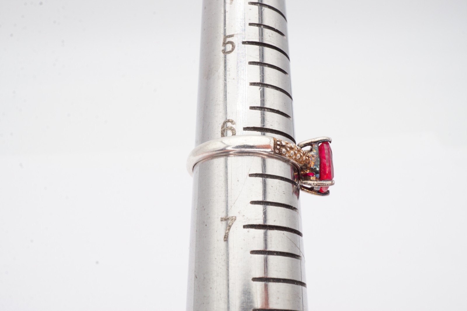 Sterling Silver 925 Lab-Created Ruby Ring Size 6.… - image 13