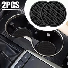 2pcs Universal Black Car Cup Holder Non-Slip Insert Coaster Interior Accessories