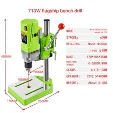 710W Drill Milling Machine + Heavy Vice Workbench Stand Drilling Machine,