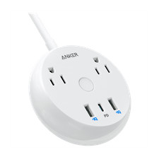 Anker 5-ft 2 -Outlet 3 -USB Ports Indoor White Power Strip