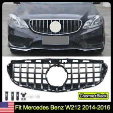 For Mercedes Benz W212 E350 E400 2014-2016 GT Front Bumper Grille Chrome+Black