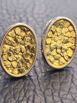 14k Gold Earrings, Nugget Earrings, Omega Back Gold Earrings