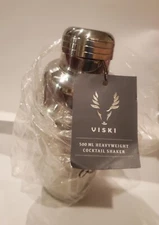 Viski 17 oz Professional Stainless Steel Cocktail Shaker w/ Built-in Strainer 