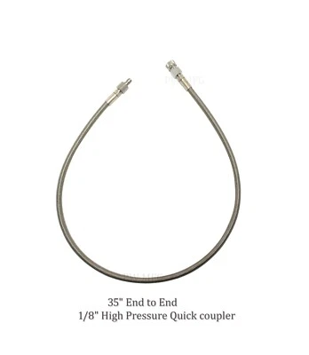 Paintball 35" Stainless Braided Fill Whip for 3000psi 4500psi Paintball Tank