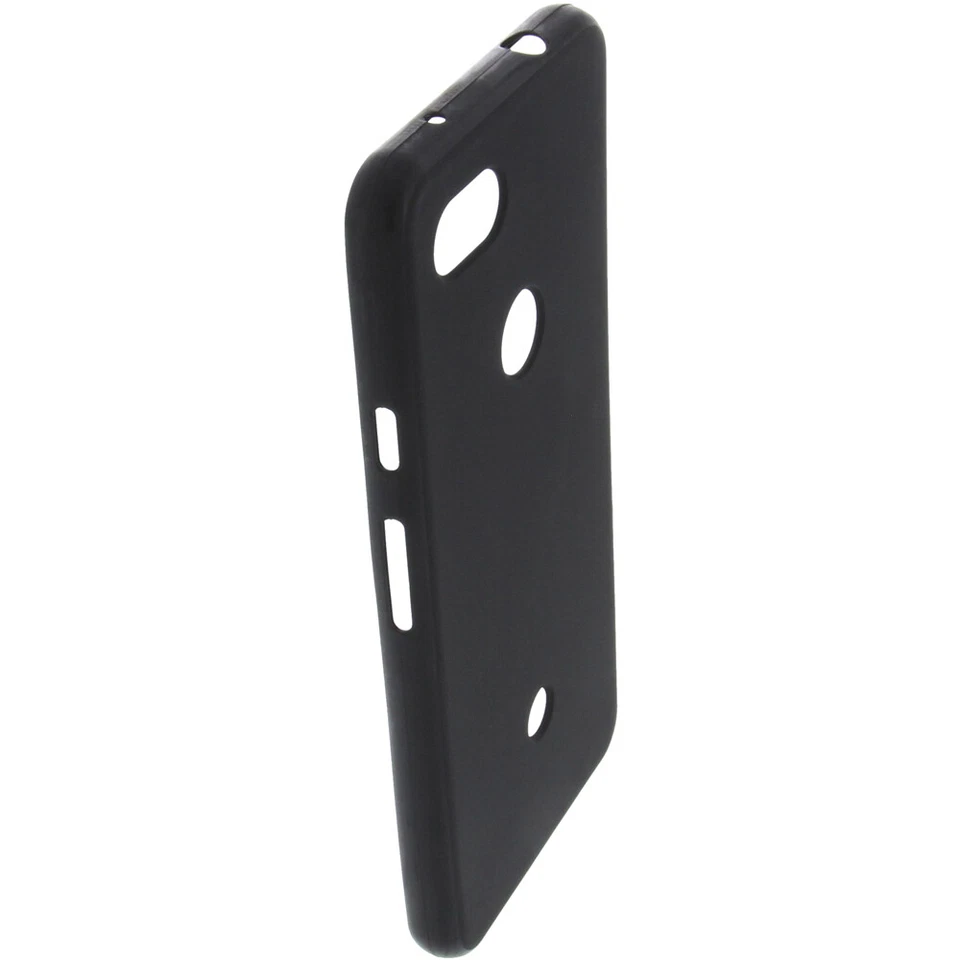 Custodia per Google Pixel 3A Borsa Protettiva Cellulare TPU Gomma Nera - Immagine 2 di 4