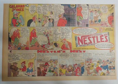Nestle's Chocolate Bars Ad: Adventures of Galahad Jones!  1930's 11 x 15 inches