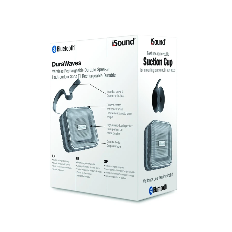 iSound DuraWaves Rugged Water-Resistant Rechargeable Bluetooth Speaker- White - Image 4 of 4