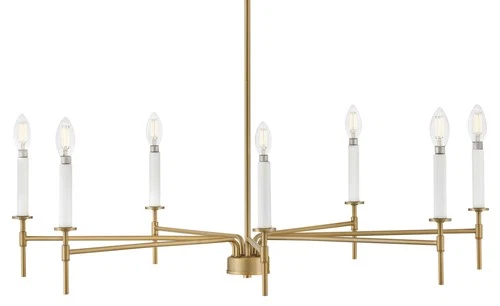Lark 83077 Hux 7 Light 36"W Taper Candle Style Chandelier - Brass - Picture 1 of 8