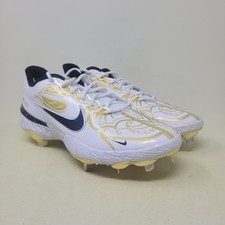 Nike Alpha Huarache Elite 3 Premium Low Men's Size 11.5 White Metallic Gold