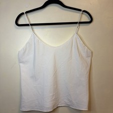 Vassarette Camisole White Soft Satin Feel Nylon Cami TankLingerie Medium