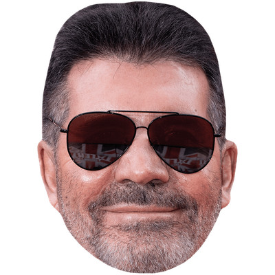 Simon Cowell (Sonnenbrille) Promi Maske, flaches Kartengesicht, Kostüm Maske