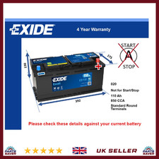 Battery fits PORSCHE CAYENNE 92A, 9PA Exide 020 850A 110Ah 4Yr Warranty