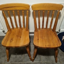 2x Wooden Dining Chairs In Good Used Condition See Photos