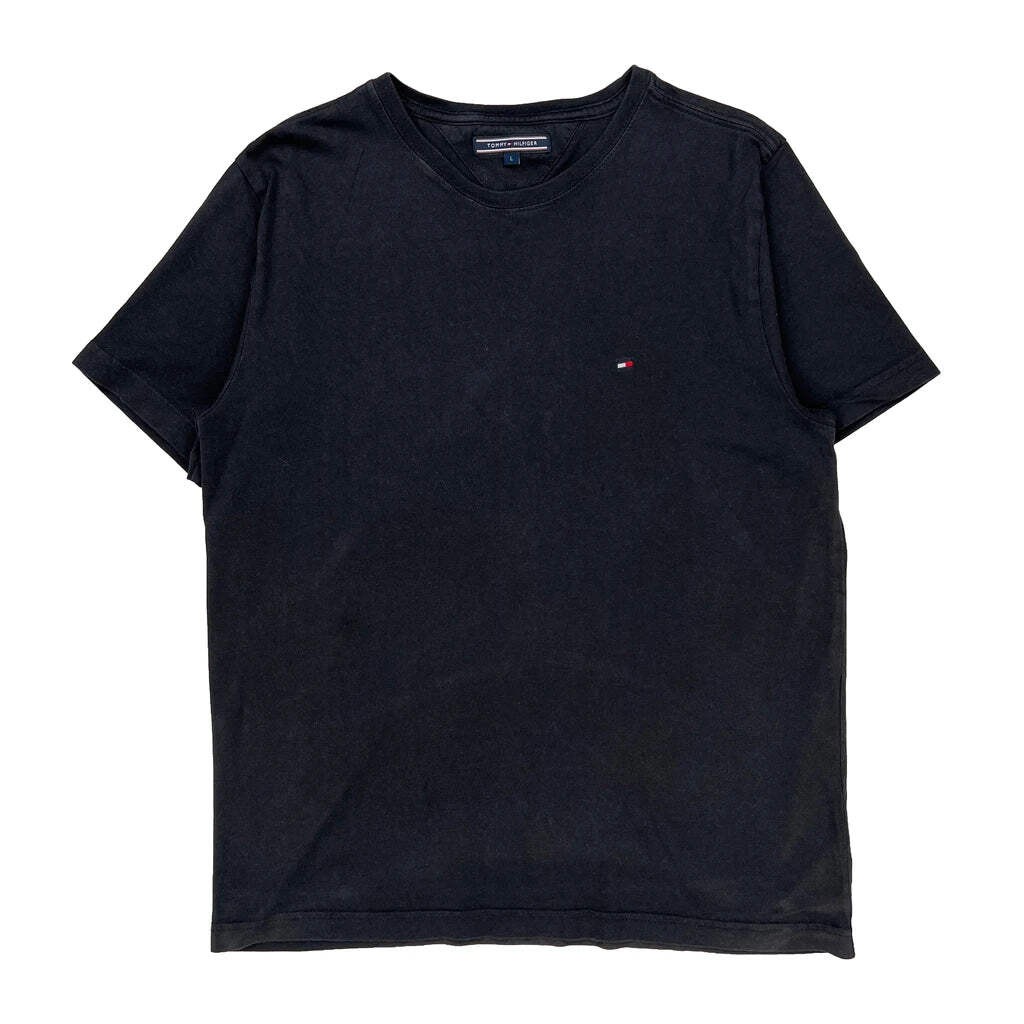 Tommy Hilfiger T-Shirt - Large Black Cotton