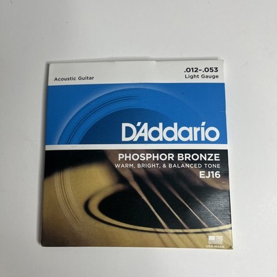 D'Addario Guitar Strings EJ16 Set Light Phosphor Bronze 12-53