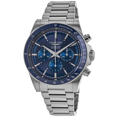 New Longines Conquest Automatic Chronograph Blue Men's Watch L3.835.4.92.6