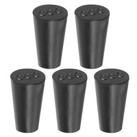 Feste Gummistopfen 000#, 5Er-Pack Konische Labordichtung Gummistopfen, Schwarz