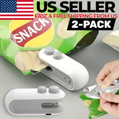 2PCS Mini Bag Sealer, Upgraded Portable Magnetic Snack Food Sealer Machine