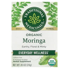 Organic Moringa, Caffeine Free, 16 Wrapped Tea Bags, 0.85 oz (24 g)