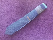 TWO BLUE TIES NEW IN ORIGINAL PACKAGING WITH SILVERTONE TIE CLIP
