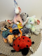 Lot Of 10 Variety Vintage TY Beanie Babies Retired. In Very Good Condition.