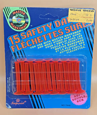 Imperial Toy Master Marksman Soft Safety Darts 1992 Sealed 15 Dart Blister