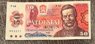 Historische 50 Korun Banknote 1987 – Tschechoslowakei – Sammlerstück