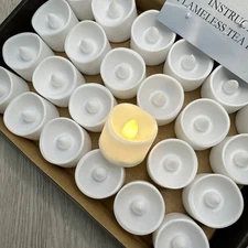 HOMEMORY 24-Pack Flameless LED Tea Lights Candles Battery Operated, 200+Hour Fak