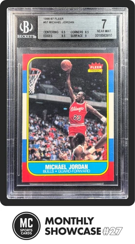 MICHAEL JORDAN BGS 7 1986 FLEER #57 ROOKIE CARD RC BULLS NEAR MINT