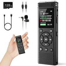 136GB Digital Voice Recorder with Playback,9775 Hours Audio Record